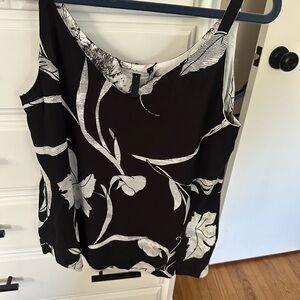 White House Black Market Black and White Floral Camisole